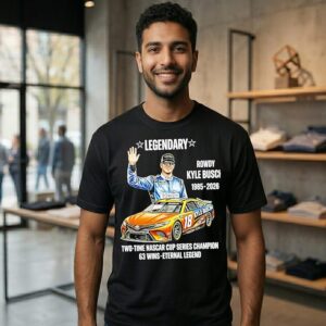 Legendary Rowdy Kyle Busch 1985-2026 2-Time Nascar Cup Series Champion 63 Wins-Eternal Legen T-Shirt