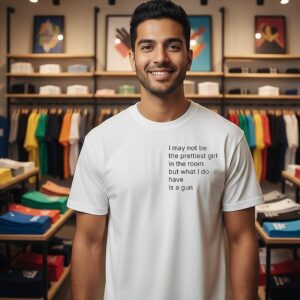 Lizzo Wearing I May Not Be The Prettiest Girl In The Room But What I Do Have Is A Gun T-Shirt