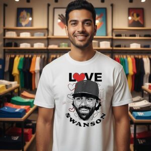 Love Dansby Swanson Chicago Cubs Baseball Heart Signature T-Shirt