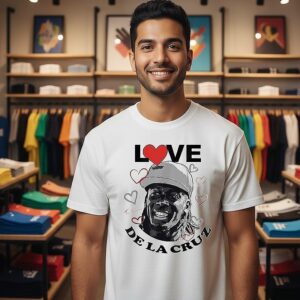 Love Elly De La Cruz Cincinnati Reds Baseball Heart Signature T-Shirt