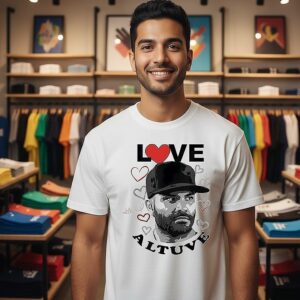 Love Jose Altuve Houston Astros Baseball Heart Signature T-Shirt