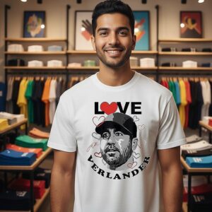 Love Justin Verlander Detroit Tigers Baseball Heart Signature T-Shirt