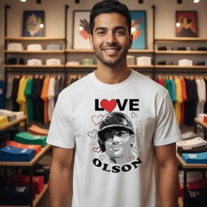 Love Matt Olson Atlanta Braves Baseball Heart Signature T-Shirt