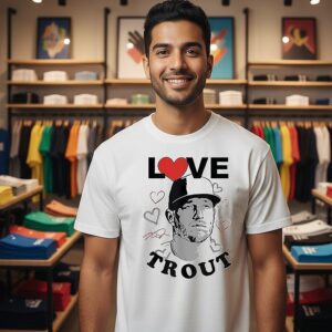 Love Mike Trout Los Angeles Angels Baseball Heart Signature T-Shirt