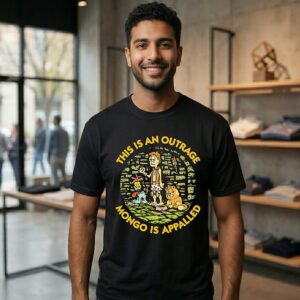 Man Cat And Dog This Is An Outrage Monogo Is Appaleed T-Shirt
