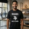 Minnesota Vikings Back In Black Rugby Logo T-Shirt
