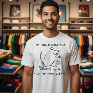 Mouse Nothing Is More Punk Than The Public Library Book T-Shirt