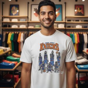 New York Knicks 2026 NBA Champions Players Art Graphic T-Shirt
