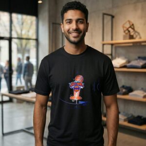 New York Knicks X Batman Gotham Trophy Basketball T-Shirt