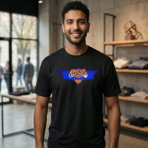 New York Knicks X Batman Logo Basketball T-Shirt