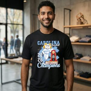 North Carolina Tar Heels 2026 National Champions Mascot Trophy T-Shirt