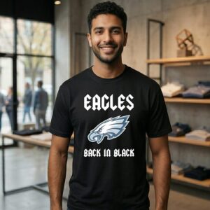 Philadelphia Eagles Back In Black Rugby Logo T-Shirt