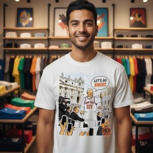 Pope Leo New York Xiv Let’s Go Knicks T-Shirt