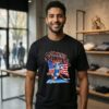 Skeleton American United States Hockey Ghost Fire Graphic T-Shirt