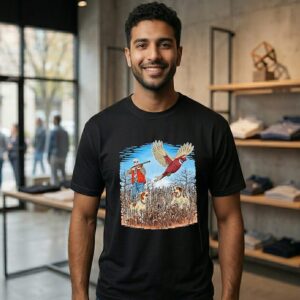 Skeleton Bird Hunter Graphic T-Shirt
