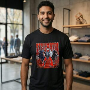 Skeleton Cowboy Stillwater Gun And Horse Graphic T-Shirt