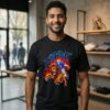 Skeleton Detroit Lion Fire Graphic T-Shirt