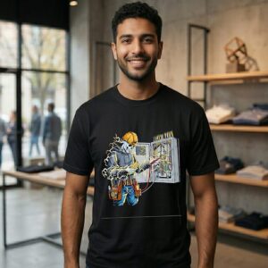 Skeleton Electrician Graphic T-Shirt