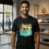 Skeleton Fishing End Of The Rainbow Graphic T-Shirt