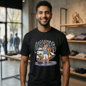 Skeleton Lasvegas Rugby Caribbean Ghost Fire Graphic T-Shirt