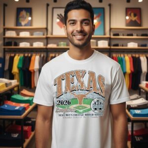 Texas Longhorns 2026 NCAA Men’s College World Series Charles Schwab Field Omaha T-Shirt
