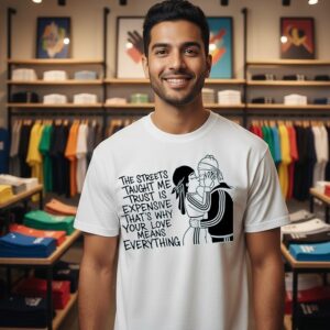 The Streets Tayght Me Trust Is Expensive That’s Why Your Love Means Everything Kiss Love T-Shirt