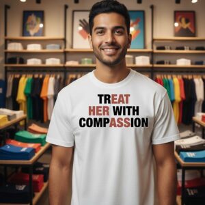 Treat Her With Compassion Text T-Shirt