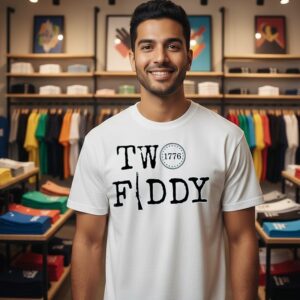 Two Fiddy 250 Independence Day 1776 Clock And Gun T-Shirt