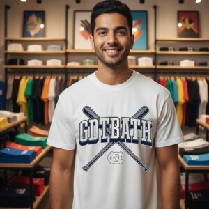 Unc Baseball Gdtbath Baseball Bats Crossed T-Shirt