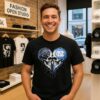 Carolina Panthers And North Carolina Tar Heels Heart Skulls T-Shirt