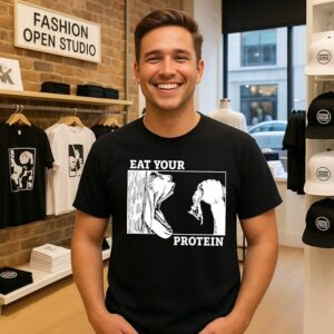 Eat Your Protein Gym Humor Fitness Bodybuilding T-Shirt