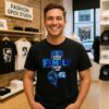 God First Family Second Then Carolina Panthers And North Carolina Tar Heels Skull Heart T-Shirt