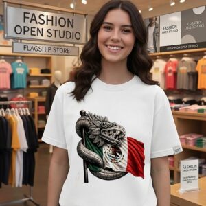 Mexico Flag Quetzalcoatl Aztec Feathered Serpent T-Shirt