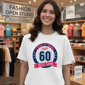 Philadelphia Phillies Reading Fightin Phils 60 Seasons Anniversary 1967-2026 T-Shirt