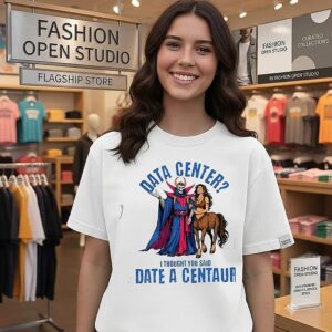 Skeleton Wizard Data Center I Thought You Said Date A Centaur T-Shirt