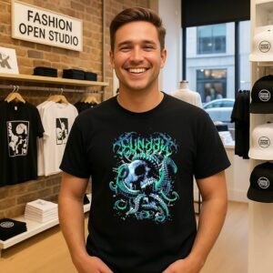 Skull And Octopus Tentacles Gothic Dark Art T-Shirt