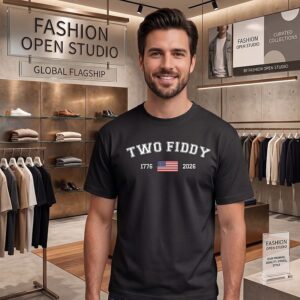 Two Fiddy 1776-2026 American Flag T-Shirt