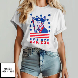 USA 250th Anniversary Patriotic Minuteman Eagle America 250 Vintage 4th Of July T-Shirt