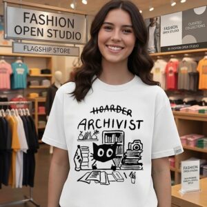 Archivist Not Hoarder Cat Bookworm Librarian T-Shirt