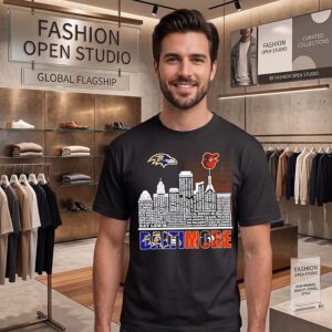 Baltimore Ravens And Orioles Skyline Players Names T-Shirt