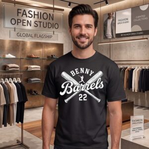 Benny Barrels Ben Rice 22 New York Yankees Baseball Bat T-Shirt
