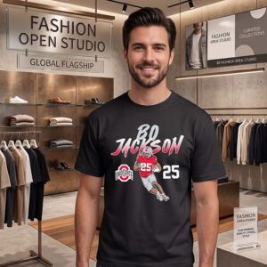 Bo Jackson 25 Ohio State Buckeyes Name And Number Pose Star T-Shirt