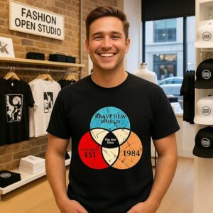 Brave New World Fahrenheit 451 1984 You Are Here T-Shirt