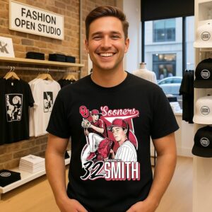 Brisco Smith No.32 Oklahoma Sooners Player And Logo Baseball T-Shirt
