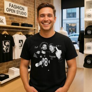 Caleb Williams Ben Johnson Chicago Bears Signature Middle Finger T-Shirt