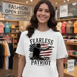 Fearless Patriot American Flag Cowboy T-Shirt