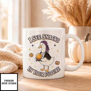 I See Snacks In Your Future Mug-Funny Fortune Teller Goose Halloween Coffee Cup