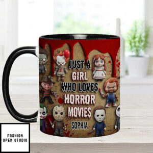 Just A Girl Who Loves Horror Movies-Personalized Accent Mug