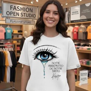 Karol G Crying Blue Eye No Me Arrepiento De Sentir Tanto T-Shirt