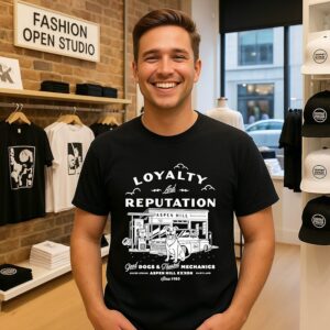 Loyalty And Reputation Good Dogs And Trusted Mechanics Aspen Hill Exxon Since 1980 T-Shirt